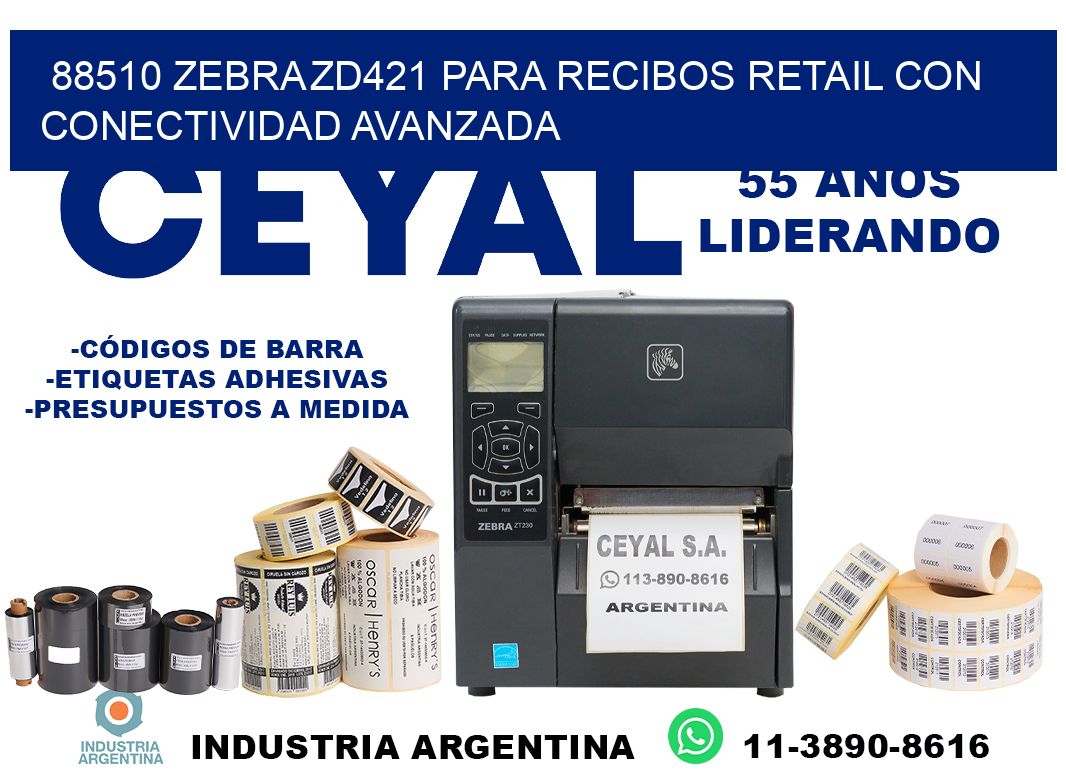 88510 Zebra ZD421 para recibos retail con conectividad avanzada